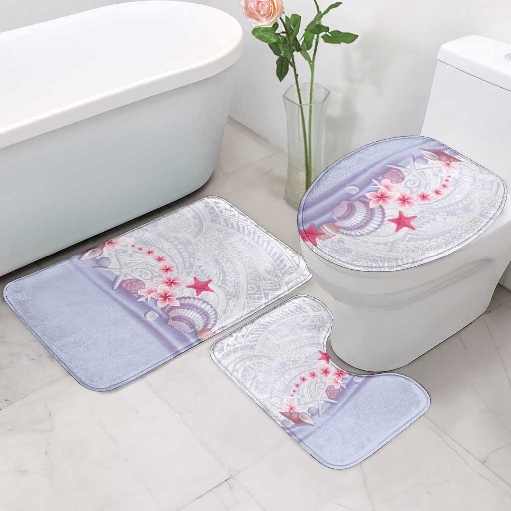 Purple Plumeria Sea Shell Bathroom Set Starfish Polynesian Pattern - Polynesian Pride