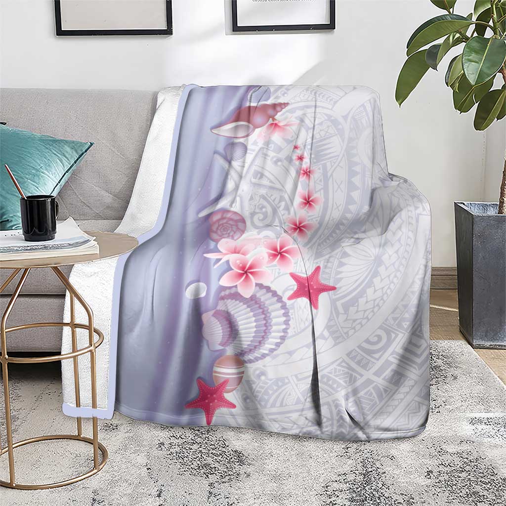 Purple Plumeria Sea Shell Blanket Starfish Polynesian Pattern - Polynesian Pride