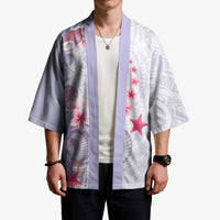 Purple Plumeria Sea Shell Kimono Starfish Polynesian Pattern - Polynesian Pride