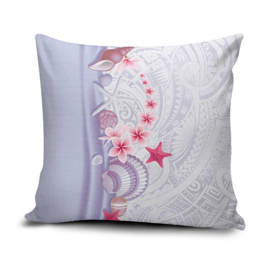 Purple Plumeria Sea Shell Pillow Cover Starfish Polynesian Pattern - Polynesian Pride