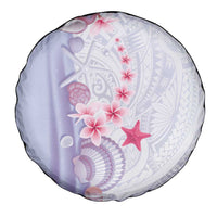 Purple Plumeria Sea Shell Spare Tire Cover Starfish Polynesian Pattern - Polynesian Pride