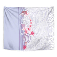 Purple Plumeria Sea Shell Tapestry Starfish Polynesian Pattern - Polynesian Pride