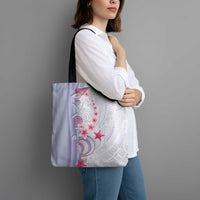 Purple Plumeria Sea Shell Tote Bag Starfish Polynesian Pattern - Polynesian Pride