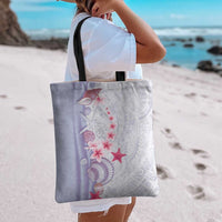 Purple Plumeria Sea Shell Tote Bag Starfish Polynesian Pattern - Polynesian Pride