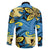 Plumeria Polynesian Pattern Family Matching Long Sleeve Bodycon Dress and Hawaiian Shirt Unique Fantasy Blue Yellow