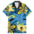 Plumeria Polynesian Pattern Family Matching Mermaid Dress and Hawaiian Shirt Unique Fantasy Blue Yellow