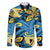 Plumeria Polynesian Pattern Family Matching Mermaid Dress and Hawaiian Shirt Unique Fantasy Blue Yellow