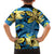 Plumeria Polynesian Pattern Family Matching Tank Maxi Dress and Hawaiian Shirt Unique Fantasy Blue Yellow