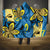 Plumeria Polynesian Pattern Hooded Blanket Unique Fantasy Blue Yellow