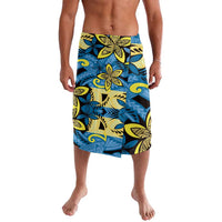 Plumeria Polynesian Pattern Lavalava Unique Fantasy Blue Yellow