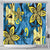Plumeria Polynesian Pattern Shower Curtain Unique Fantasy Blue Yellow