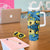 Plumeria Polynesian Pattern Tumbler With Handle Unique Fantasy Blue Yellow