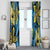 Plumeria Polynesian Pattern Window Curtain Unique Fantasy Blue Yellow