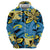 Plumeria Polynesian Pattern Zip Hoodie Unique Fantasy Blue Yellow