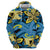 Plumeria Polynesian Pattern Zip Hoodie Unique Fantasy Blue Yellow