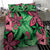 Plumeria Polynesian Pattern Bedding Set Unique Fantasy Green Pink