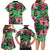Plumeria Polynesian Pattern Family Matching Long Sleeve Bodycon Dress and Hawaiian Shirt Unique Fantasy Green Pink