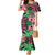 Plumeria Polynesian Pattern Family Matching Mermaid Dress and Hawaiian Shirt Unique Fantasy Green Pink