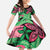 Plumeria Polynesian Pattern Family Matching Short Sleeve Bodycon Dress and Hawaiian Shirt Unique Fantasy Green Pink