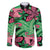 Plumeria Polynesian Pattern Family Matching Short Sleeve Bodycon Dress and Hawaiian Shirt Unique Fantasy Green Pink