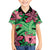 Plumeria Polynesian Pattern Family Matching Short Sleeve Bodycon Dress and Hawaiian Shirt Unique Fantasy Green Pink