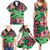 Plumeria Polynesian Pattern Family Matching Summer Maxi Dress and Hawaiian Shirt Unique Fantasy Green Pink