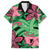 Plumeria Polynesian Pattern Family Matching Tank Maxi Dress and Hawaiian Shirt Unique Fantasy Green Pink