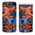 Plumeria Polynesian Pattern 4 in 1 Can Cooler Tumbler Unique Fantasy Orange Blue