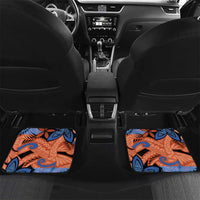 Plumeria Polynesian Pattern Car Mats Unique Fantasy Orange Blue