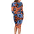 Plumeria Polynesian Pattern Family Matching Long Sleeve Bodycon Dress and Hawaiian Shirt Unique Fantasy Orange Blue