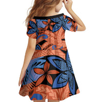 Plumeria Polynesian Pattern Family Matching Mermaid Dress and Hawaiian Shirt Unique Fantasy Orange Blue LT01 - Polynesian Pride