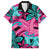 Plumeria Polynesian Pattern Family Matching Long Sleeve Bodycon Dress and Hawaiian Shirt Unique Fantasy Pink Teal