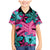 Plumeria Polynesian Pattern Family Matching Mermaid Dress and Hawaiian Shirt Unique Fantasy Pink Teal