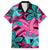 Plumeria Polynesian Pattern Family Matching Tank Maxi Dress and Hawaiian Shirt Unique Fantasy Pink Teal