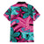 Plumeria Polynesian Pattern Family Matching Tank Maxi Dress and Hawaiian Shirt Unique Fantasy Pink Teal