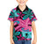 Plumeria Polynesian Pattern Family Matching Tank Maxi Dress and Hawaiian Shirt Unique Fantasy Pink Teal