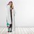 Plumeria Polynesian Pattern Hooded Blanket Unique Fantasy Pink Teal