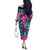Plumeria Polynesian Pattern Off The Shoulder Long Sleeve Dress Unique Fantasy Pink Teal
