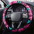Plumeria Polynesian Pattern Steering Wheel Cover Unique Fantasy Pink Teal