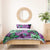 Plumeria Polynesian Pattern Bedding Set Unique Fantasy Purple Green