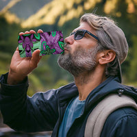 Plumeria Polynesian Pattern 4 in 1 Can Cooler Tumbler Unique Fantasy Purple Green