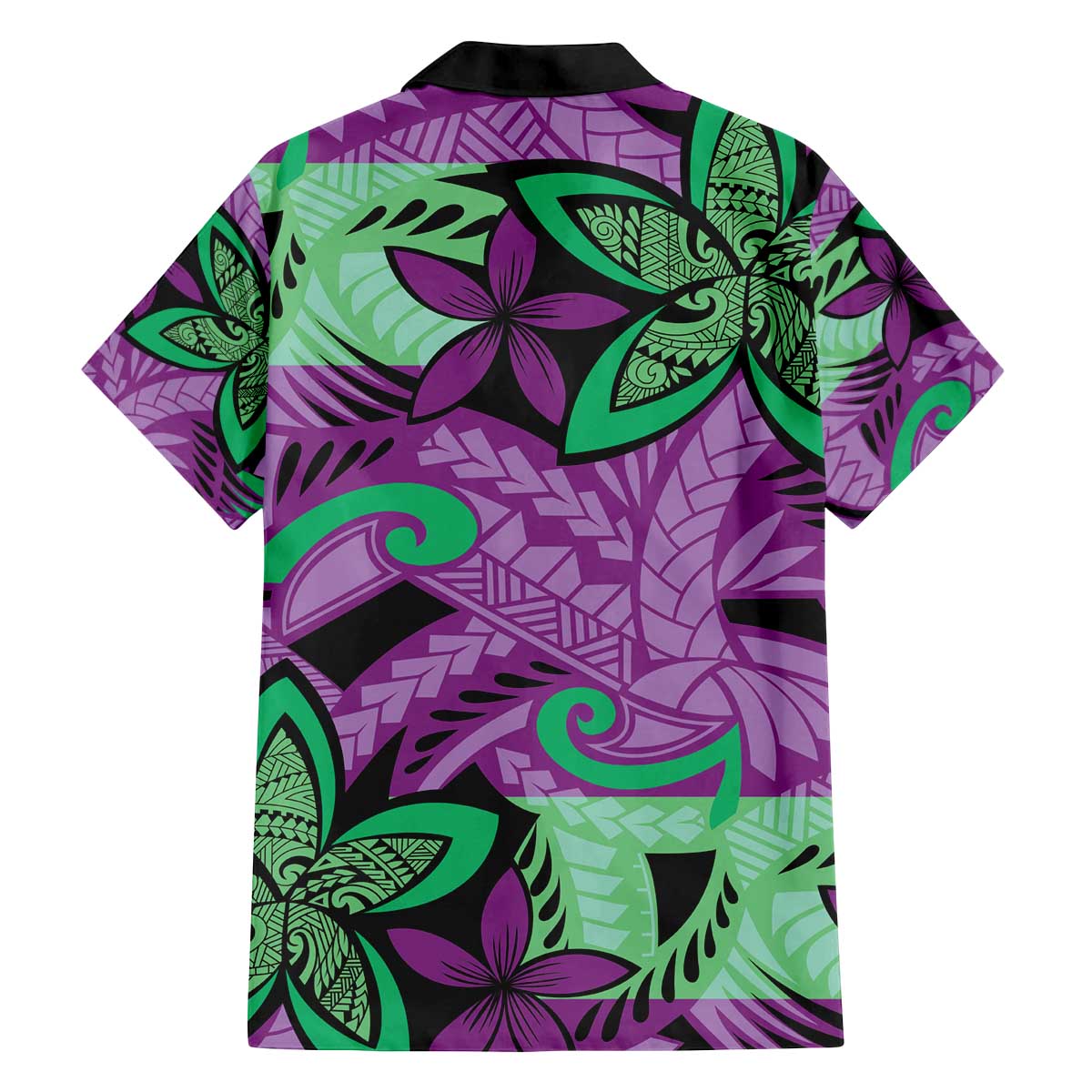 Plumeria Polynesian Pattern Family Matching Off The Shoulder Long Sleeve Dress and Hawaiian Shirt Unique Fantasy Purple Green LT01 - Polynesian Pride