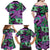 Plumeria Polynesian Pattern Family Matching Off Shoulder Maxi Dress and Hawaiian Shirt Unique Fantasy Purple Green