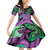 Plumeria Polynesian Pattern Family Matching Off Shoulder Short Dress and Hawaiian Shirt Unique Fantasy Purple Green