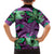 Plumeria Polynesian Pattern Family Matching Short Sleeve Bodycon Dress and Hawaiian Shirt Unique Fantasy Purple Green