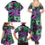 Plumeria Polynesian Pattern Family Matching Summer Maxi Dress and Hawaiian Shirt Unique Fantasy Purple Green