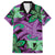 Plumeria Polynesian Pattern Family Matching Tank Maxi Dress and Hawaiian Shirt Unique Fantasy Purple Green