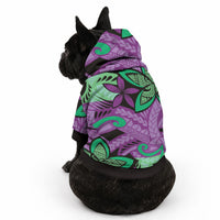 Plumeria Polynesian Pattern Pet Hoodie Unique Fantasy Purple Green LT01 - Polynesian Pride