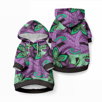 Plumeria Polynesian Pattern Pet Hoodie Unique Fantasy Purple Green LT01 Pullover Purple - Polynesian Pride