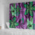 Plumeria Polynesian Pattern Shower Curtain Unique Fantasy Purple Green